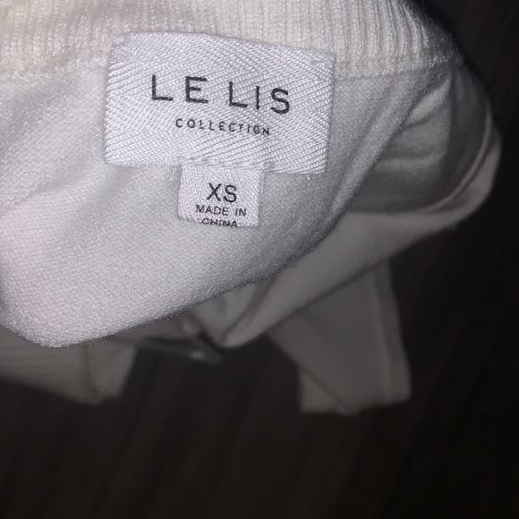 Off White Halter Cross Neck Sweater Bodysuit - Picture 3 of 4